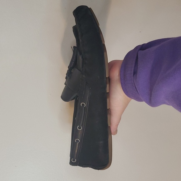 UGG Black Leather Loafers Mens Size 10.5 Slipper Shoes Fringe Tassels SN 1010139 - Picture 6 of 16